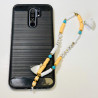 Love happy" phone jewelry orange pompon