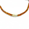 Orange rhinestone shell bracelet