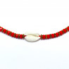 Armband Muschel Strass rot