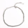 Silver-plated stainless steel bracelet with multiple chains