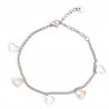 Stainless steel bracelet silver plated small hearts