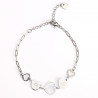 Silver-plated stainless steel bracelet with different hearts