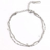 Silver-plated stainless steel bracelet with diamond lining