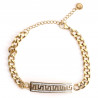 Gold-plated stainless steel bracelet with large rhinestone links