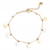 Pulsera de acero inoxidable chapado en oro con mariposas