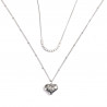 Collana in acciaio inossidabile placcato argento con cuore