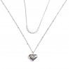 Silver plated stainless steel necklace with heart