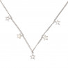 Stainless steel necklace silver plated small stars