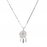 Silver stainless steel dream catcher necklace