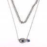 Silver-plated stainless steel necklace with eye