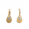 Stainless steel drop earrings, gold-plated