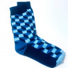 Blue trompe l'oeil socks