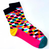 Bunte Trompe l'oeil-Socken