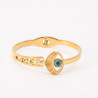 Brazalete de acero inoxidable chapado en oro con forma de ojo