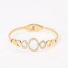 Gold-plated stainless steel bracelet with rhinestone bezel