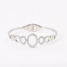 Silver-plated stainless steel bracelet with rhinestone bezel