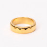 Anillo de acero inoxidable chapado en oro macizo