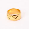 Anillo grande de acero inoxidable chapado en oro