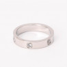 Ring Edelstahl versilbert Strass mit Nieten